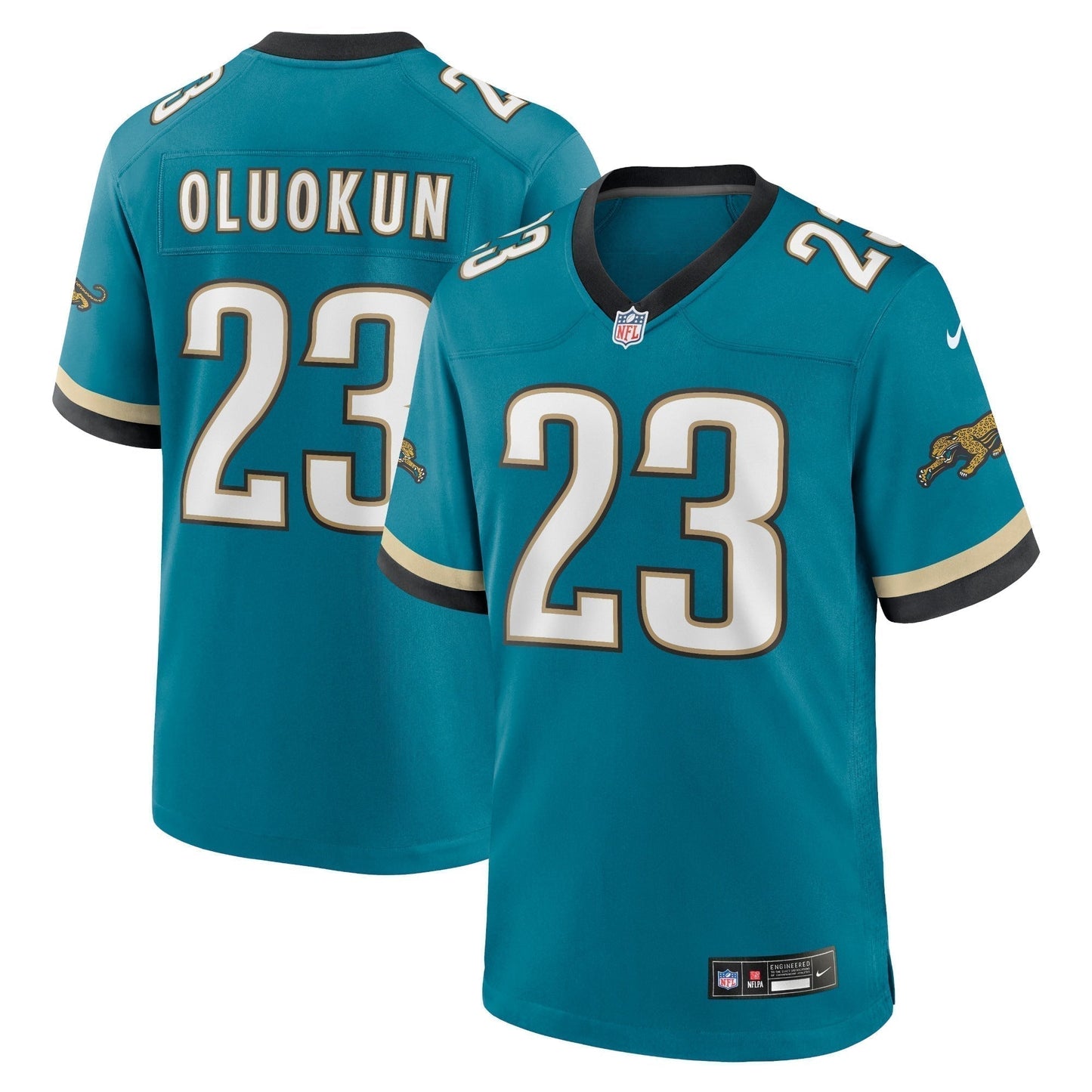 Foye Oluokun Jacksonville Jaguars  Prowler Throwback   Game Jersey - Teal