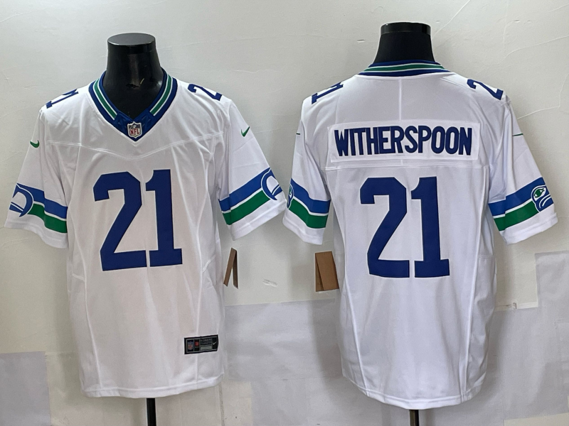 Men's Seattle Seahawks Devon Witherspoon White Alternate Game Jersey