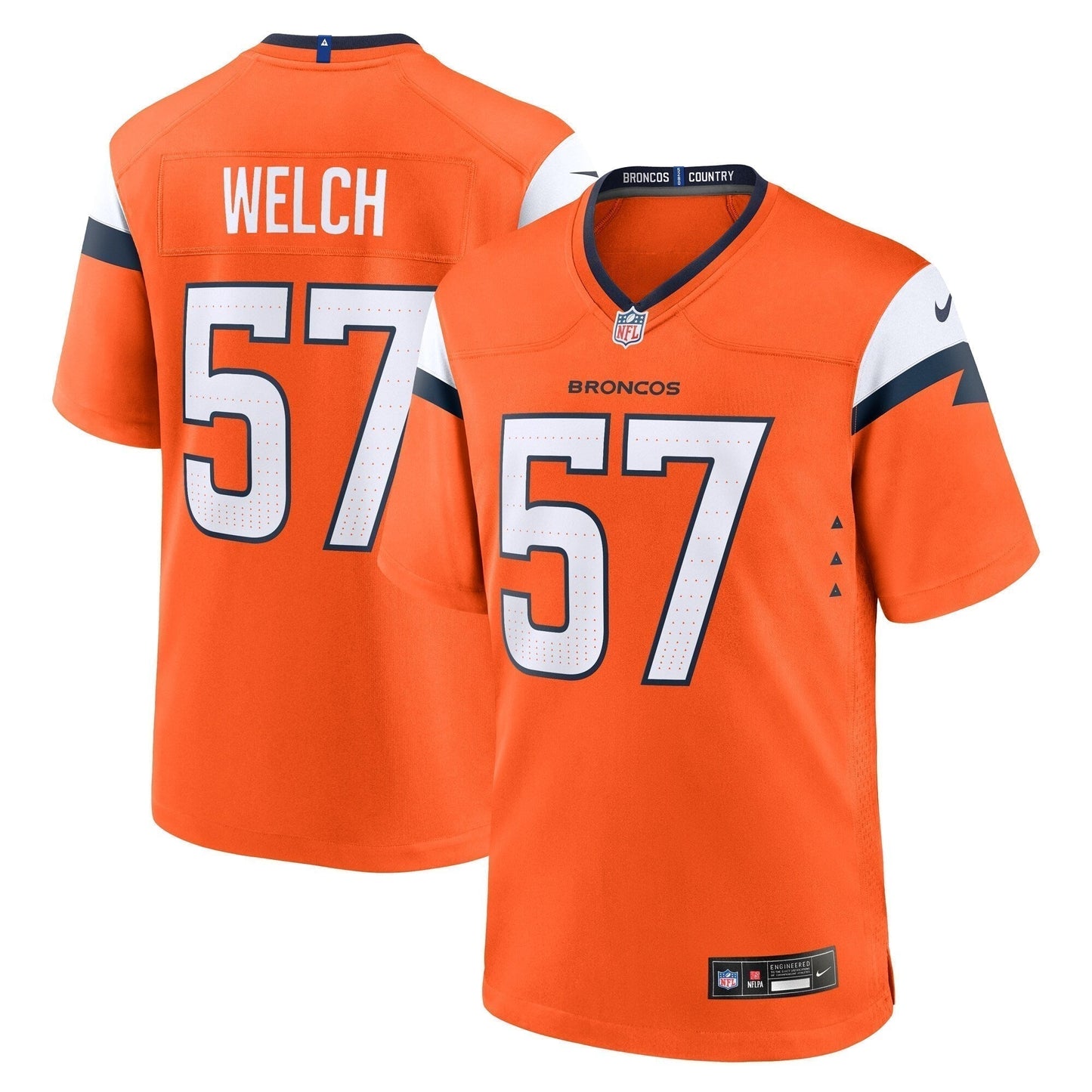 Kristian Welch Denver Broncos  Team Game Jersey -  Orange
