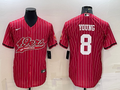 Men's San Francisco 49ers Steve Young Red Player Jersey Joint Edition