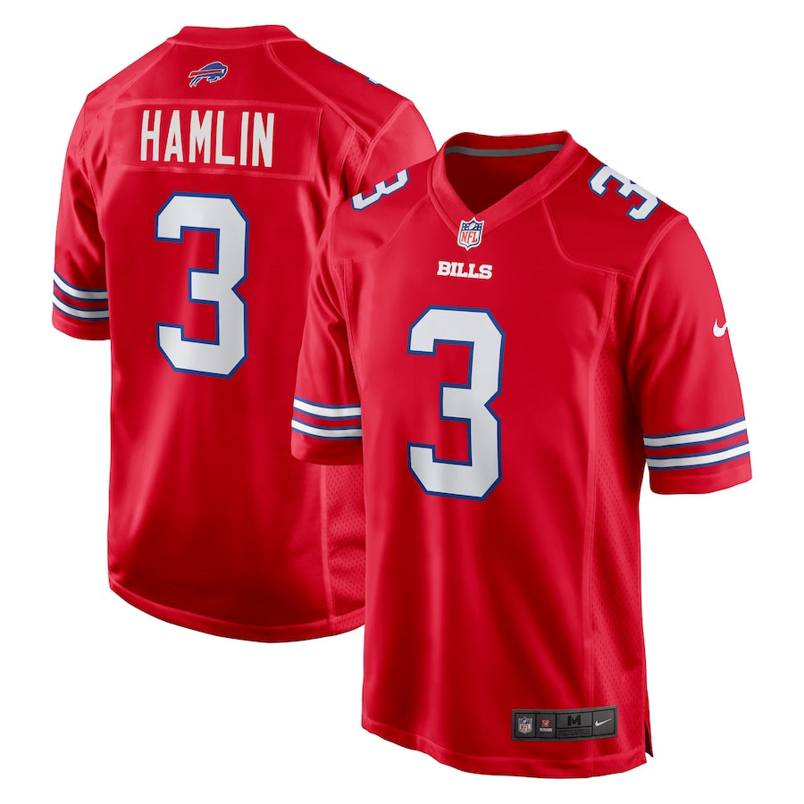Men's Buffalo Bills Damar Hamlin  Red Alternate Game Jersey