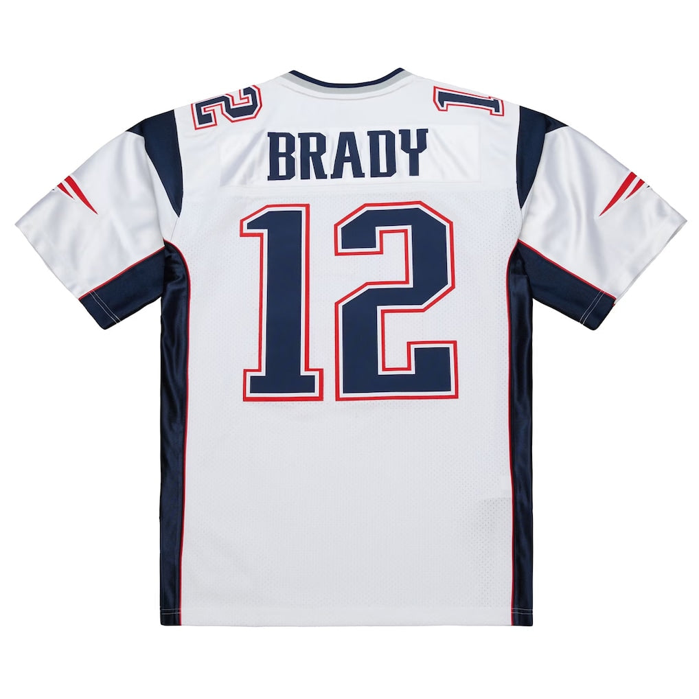 NE.Patriots #12 Tom Brady  White 2000 Big & Tall Legacy Replica Jersey