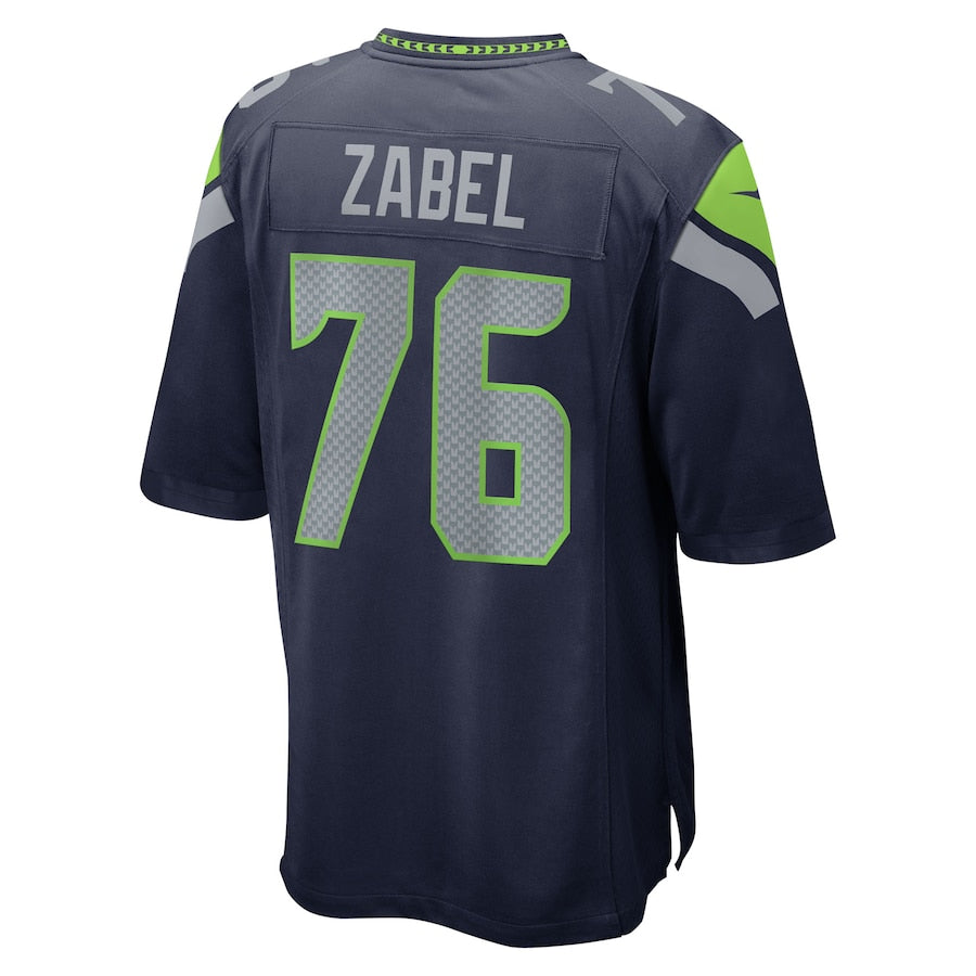 Seattle Seahawks Grey Zabel  College Navy 2025 NFL Draft First Round Pick Game Jersey