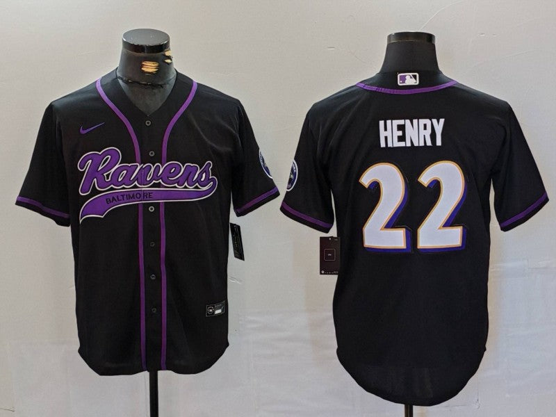 Men's Baltimore Ravens Derrick Henry Black Alternate Game Jersey