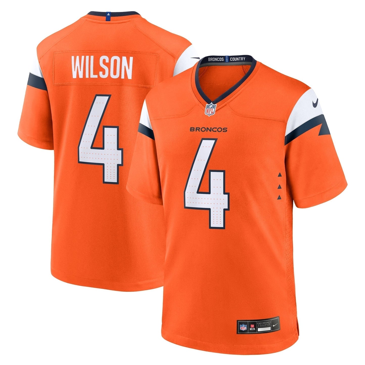 Zach Wilson Denver Broncos  Team Game Jersey -  Orange