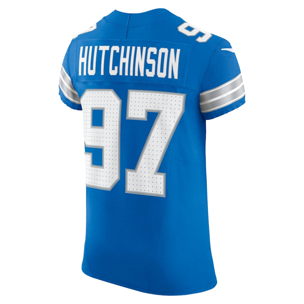D.Lions #97 Aidan Hutchinson Blue Vapor F.U.S.E. Elite Jersey