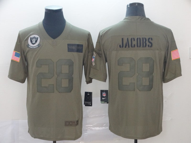 Men's Las Vegas Raiders Josh Jacobs #28 Brown Game Jersey1