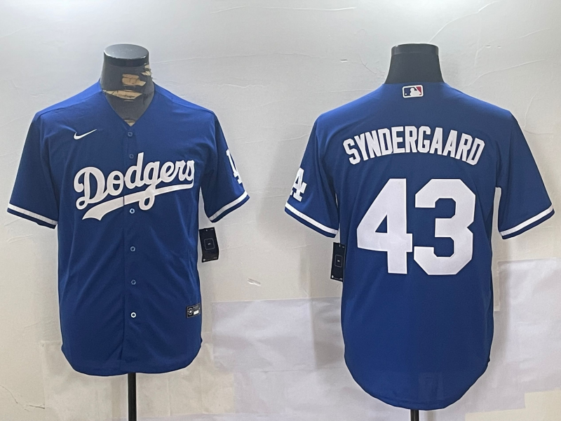 Men's Los Angeles Dodgers Noah Syndergaard Blue Replica Baseball Jersey