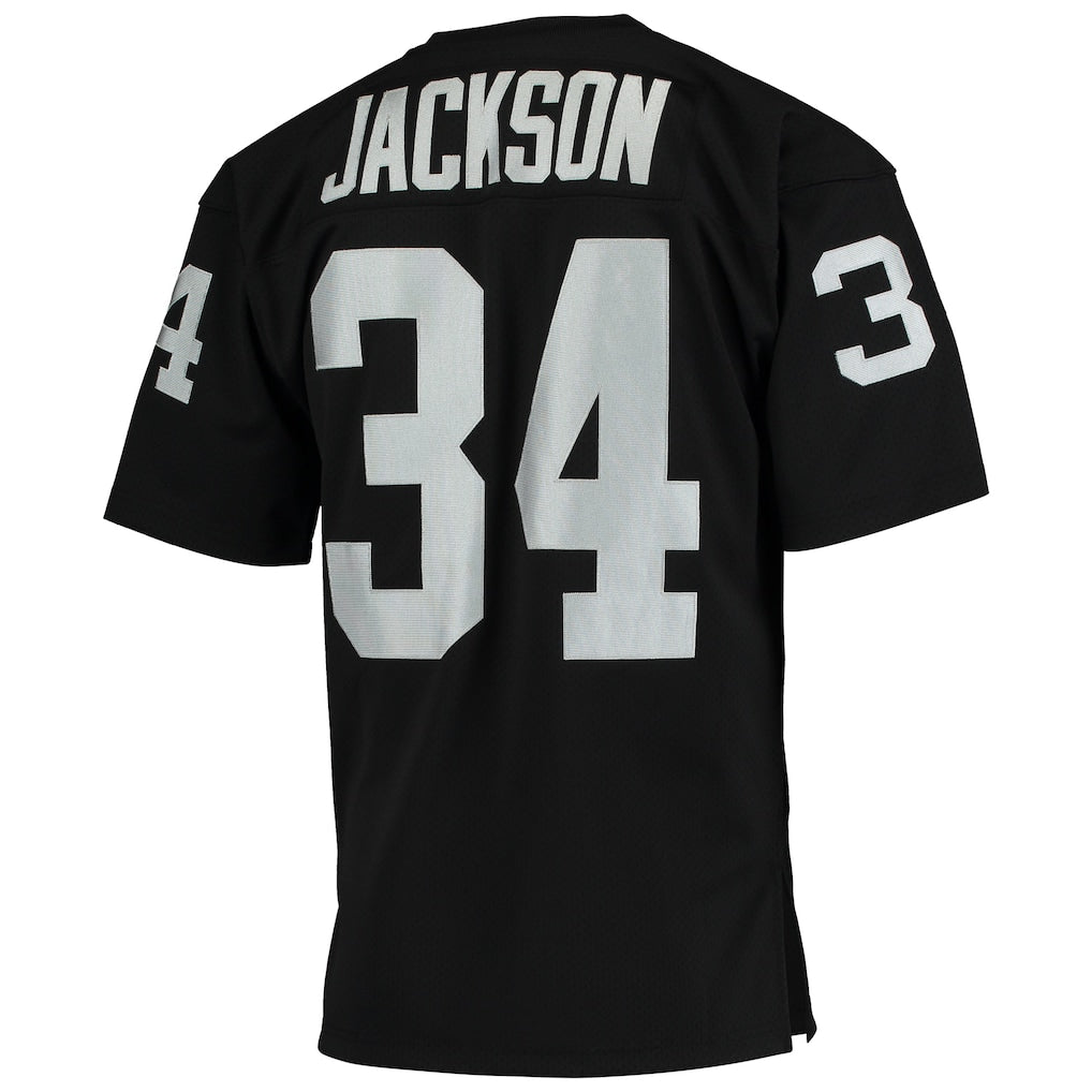 LV.Raiders #34 Bo Jackson  Black/Silver Big & Tall Split Legacy Retired Player Replica Jersey