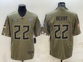 Men's Tennessee Titans Derrick Henry Olive 2022 Salute To Service Player Limited Jersey