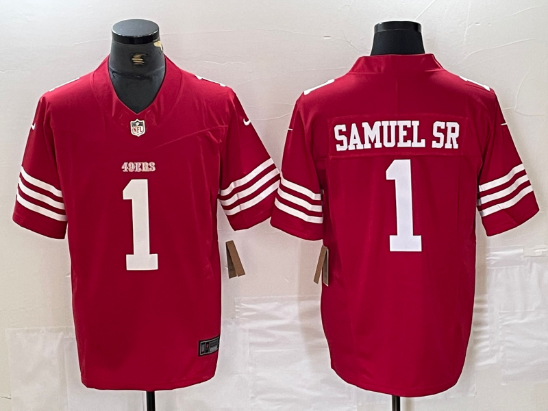 Men's San Francisco 49ers Deebo Samuel Sr #1 Scarlet Vapor F.U.S.E. Limited Jersey1