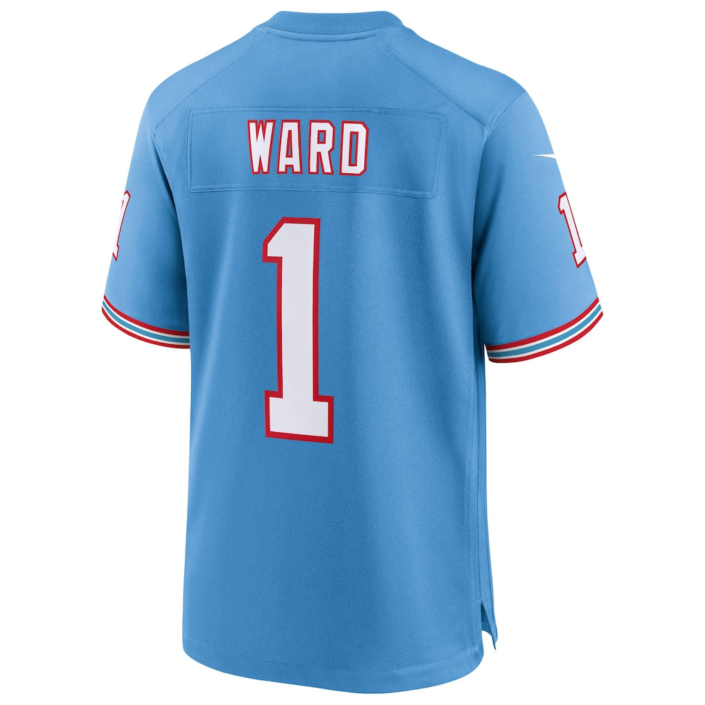 T.Titans #1 Cameron Ward Navy 2025 NFL Draft First Round Pick Alternate Game Jersey