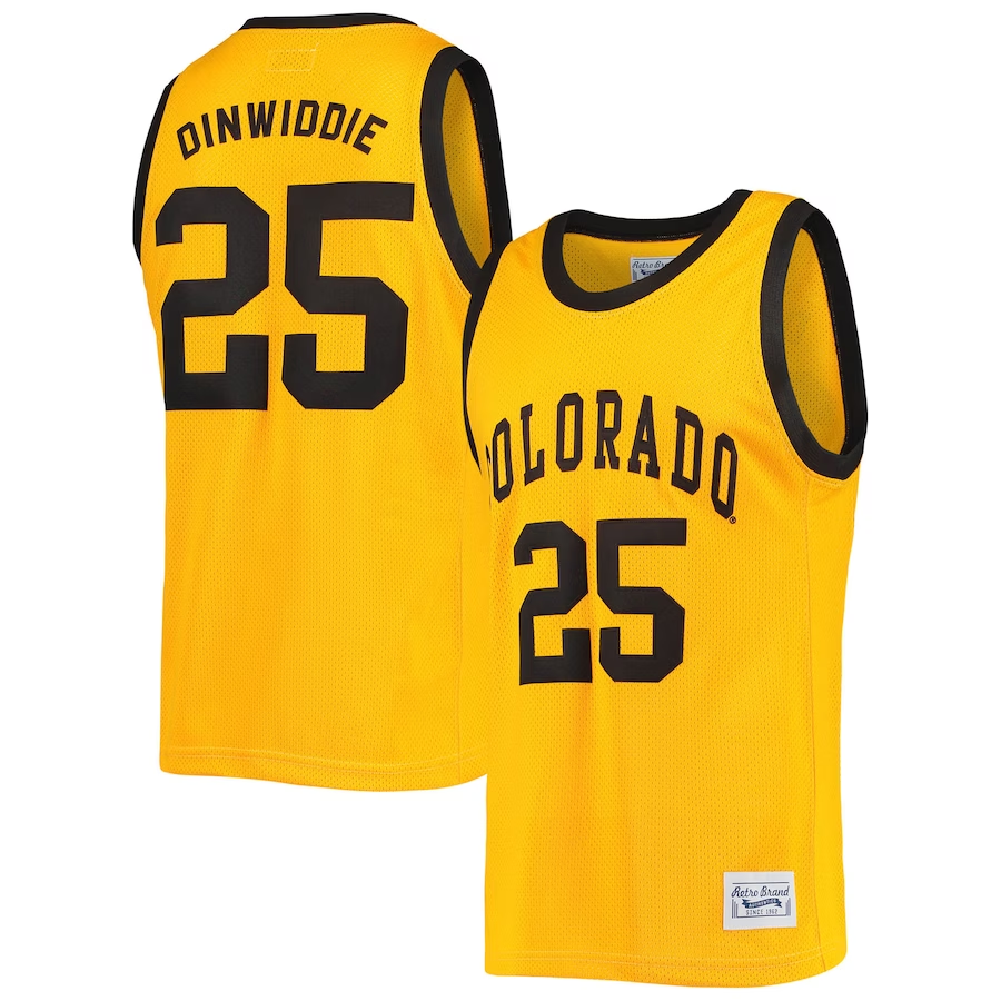 Men's Colorado Buffaloes Spencer Dinwiddie Yellow Player Game Jersey