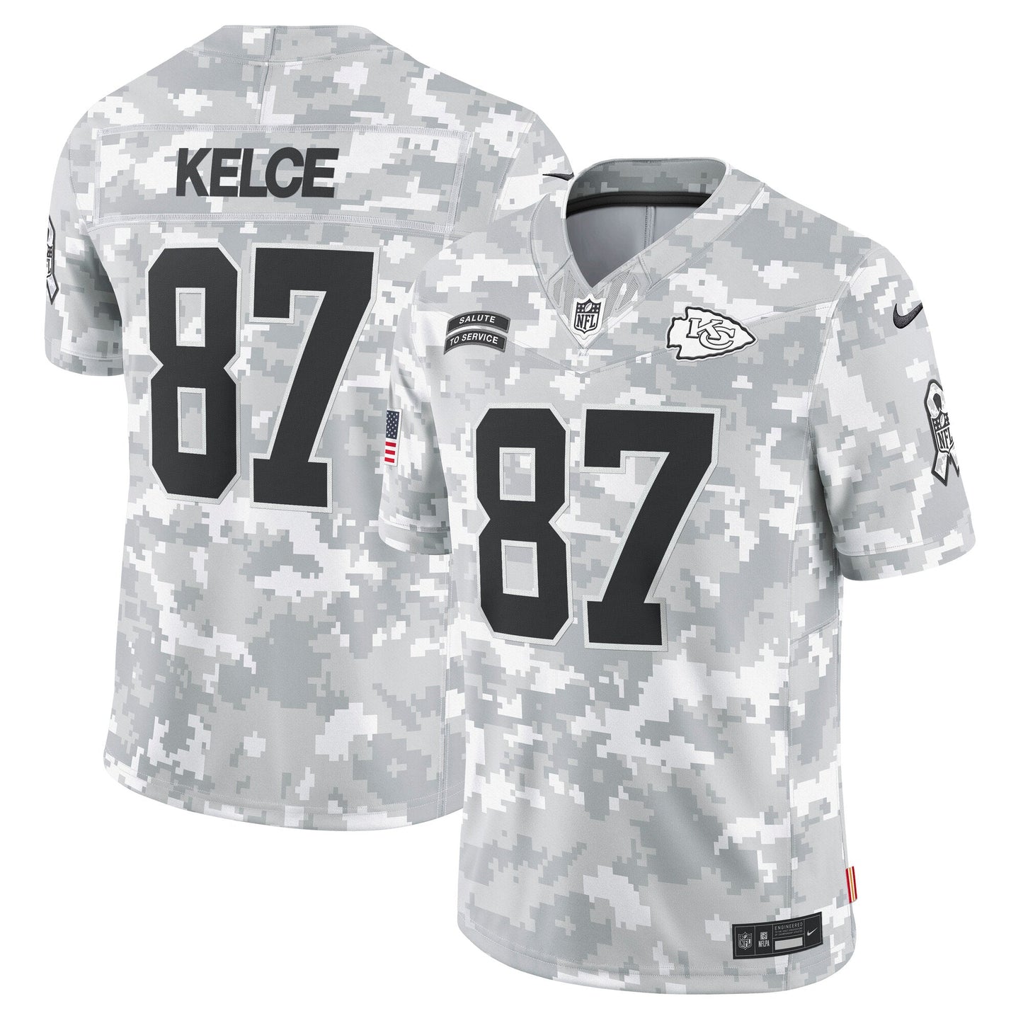 Travis Kelce Kansas City Chiefs  2024 Salute to Service Limited Jersey - Arctic Camo