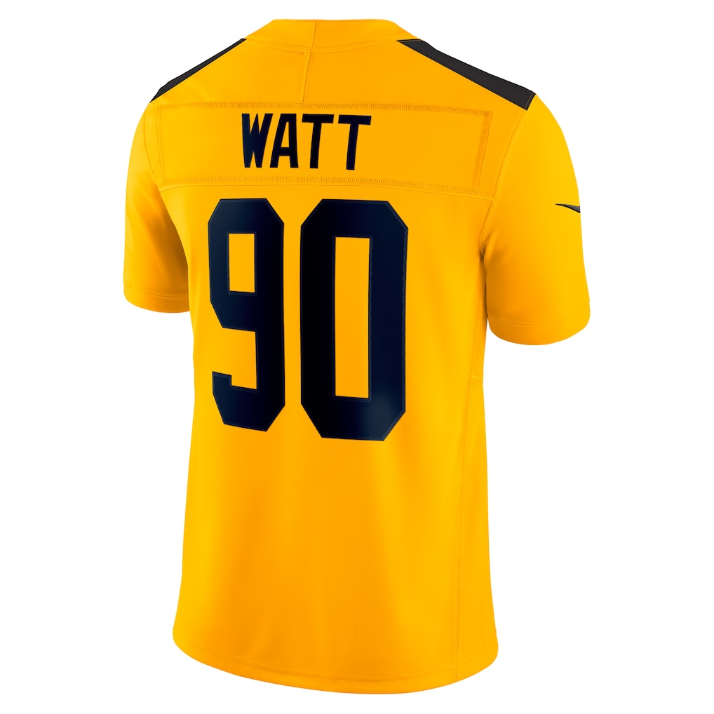 P.Steelers #90 T.J. Watt Gold Alternate Vapor F.U.S.E. Limited Jersey