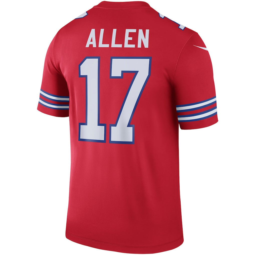 B.Bills #17 Josh Allen Red Legend Player Performance Top Jersey