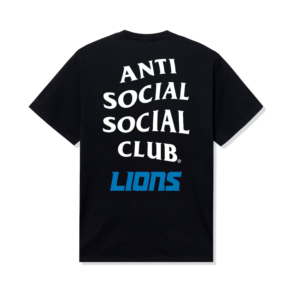 Detroit Lions AntiSocialSocialClub x NFL Black Team T-Shirt