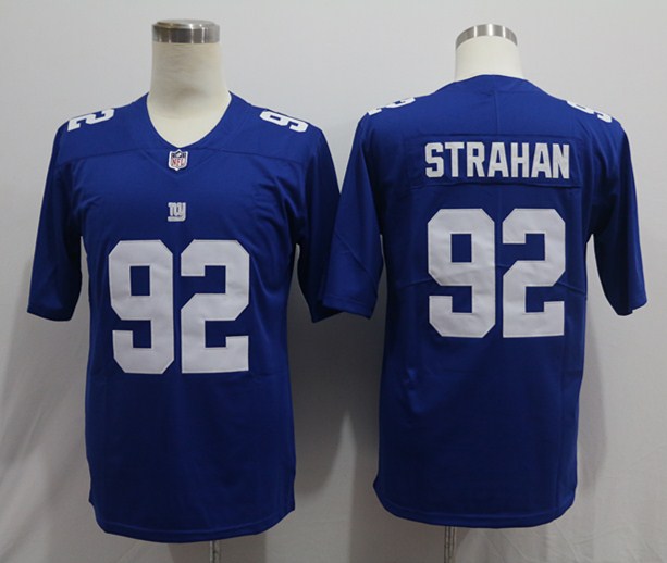 Men's New York Giants Michael Strahan Blue Game Retired Player Jersey