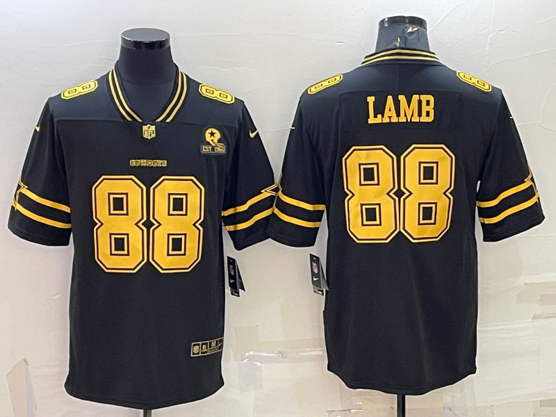 Men's Dallas Cowboys CeeDee Lamb Black Team Game Jersey
