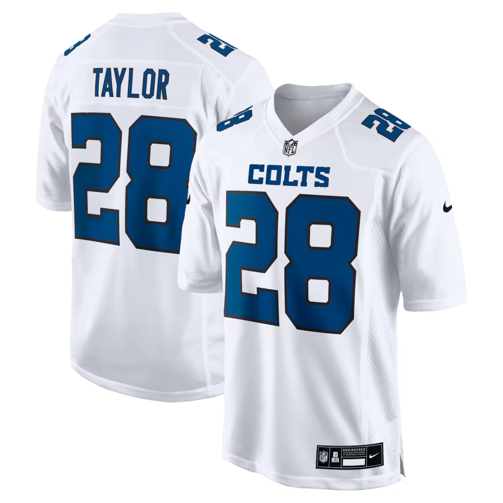Men's Indianapolis Colts Jonathan Taylor  White Fashion Game Jersey