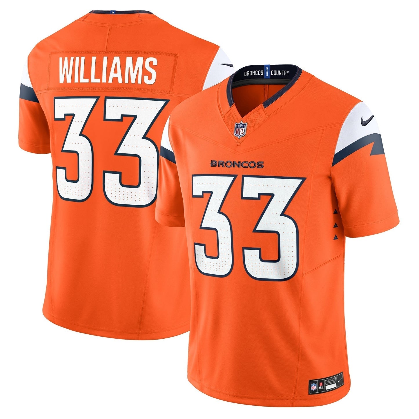 Javonte Williams Denver Broncos  Mile High Collection Vapor F.U.S.E. Limited Jersey - Orange