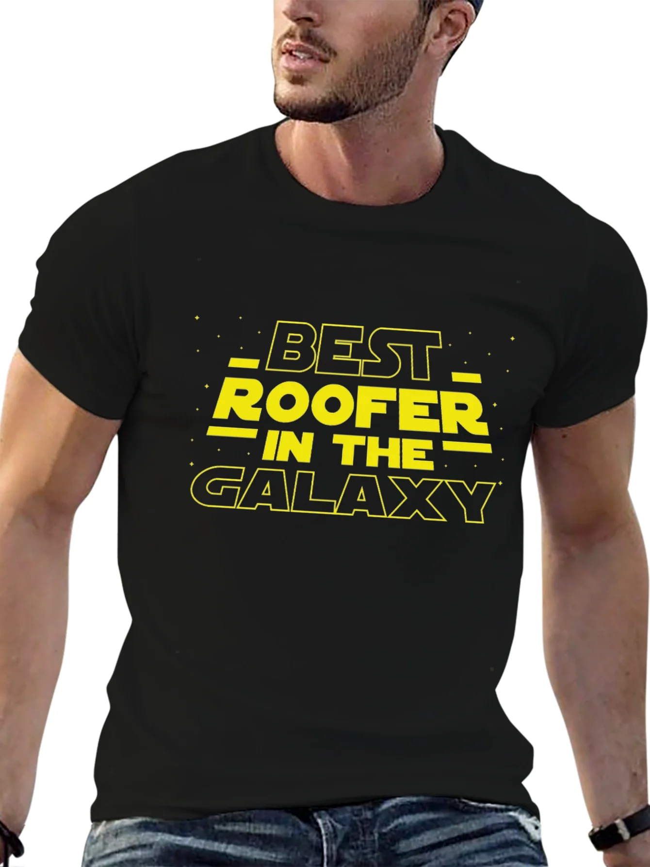 Best Roofer in the Galaxy Black T-Shirt