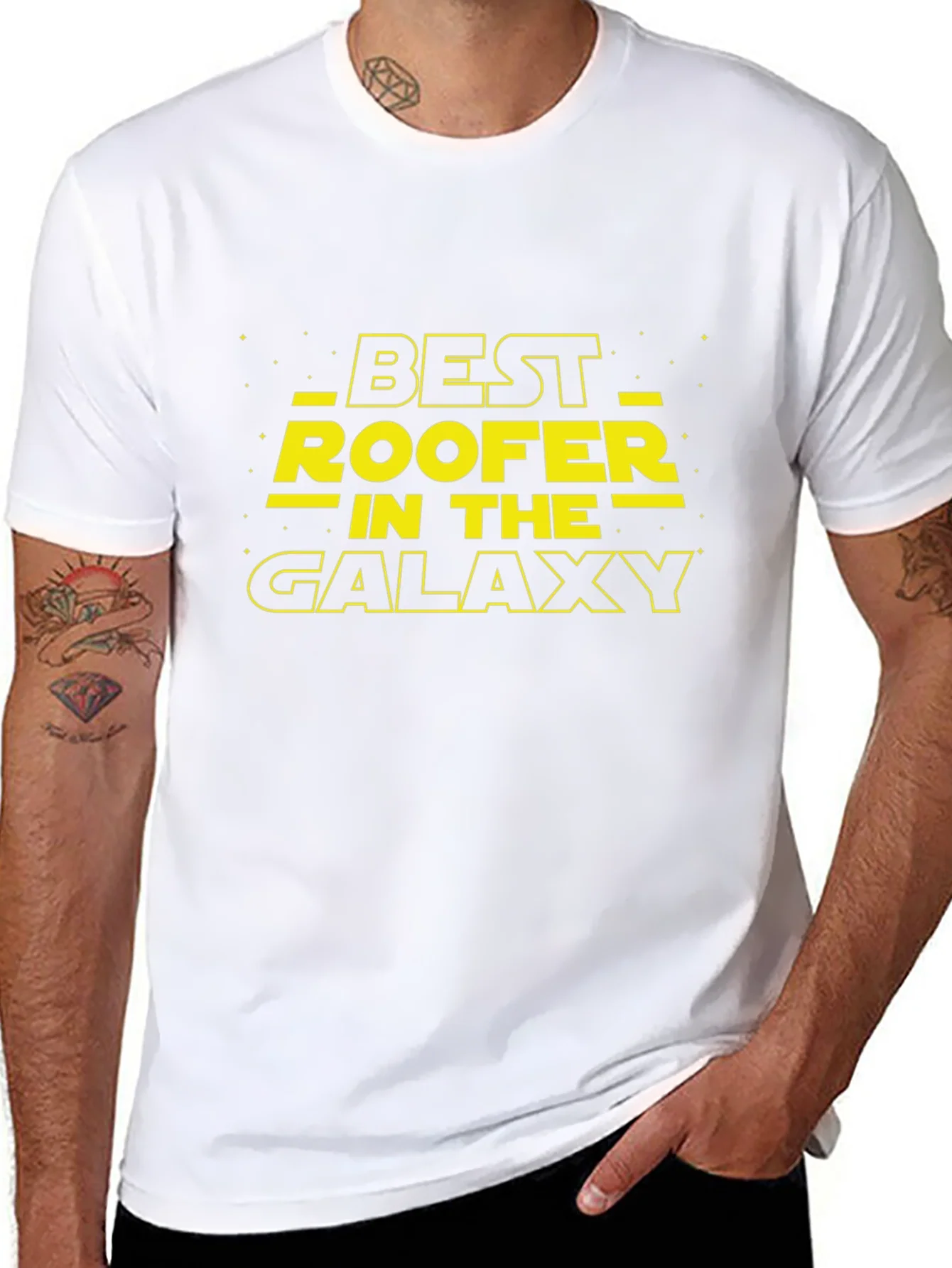 Best Roofer in the Galaxy Black T-Shirt