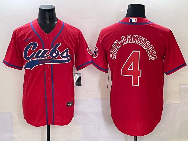 Men's Chicago Cubs Pete Crow-Armstrong Red Replica Player Jersey