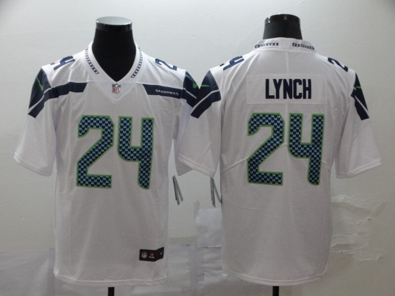 Men's Seattle Seahawks Marshawn Lynch White Jersey