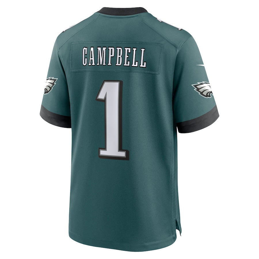 Philadelphia Eagles Jihaad Campbell  Green 2025 NFL Draft First Round Pick Game Jersey