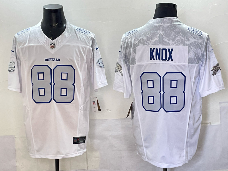 Men's Buffalo Bills Dawson Knox #88 White 2025 Rivalries Collection Limited Jersey