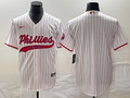 Men's Philadelphia Phillies White Home Replica Blank Jersey1 Joint Edition