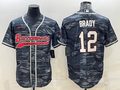 Men's Tampa Bay Buccaneers Tom Brady #12 Grey Camouflage Game Jersey1 Joint Edition