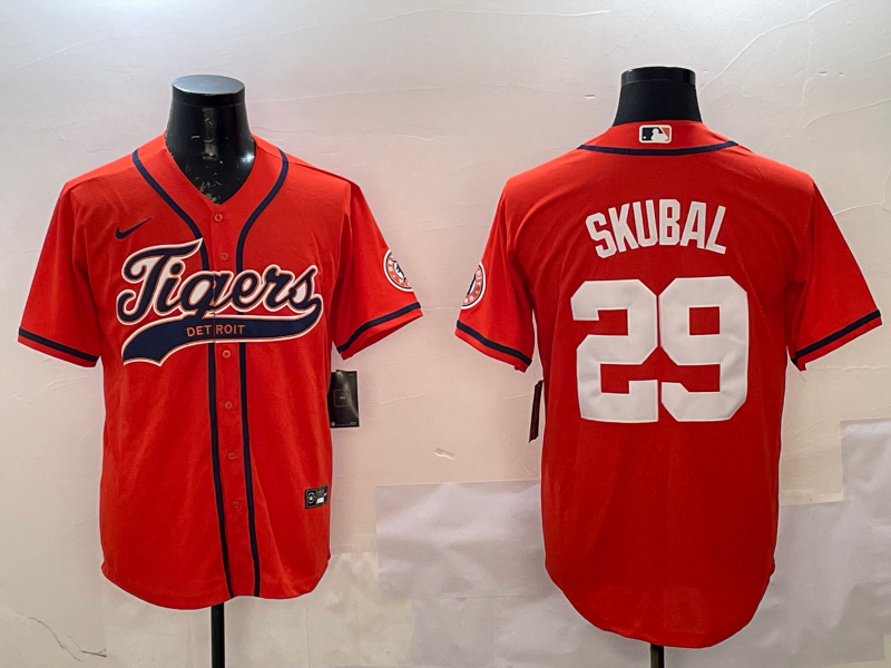 Men's Detroit Tigers Tarik Skubal Orange Player Jersey