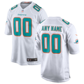 Men's Miami Dolphins White Custom Game Jersey
