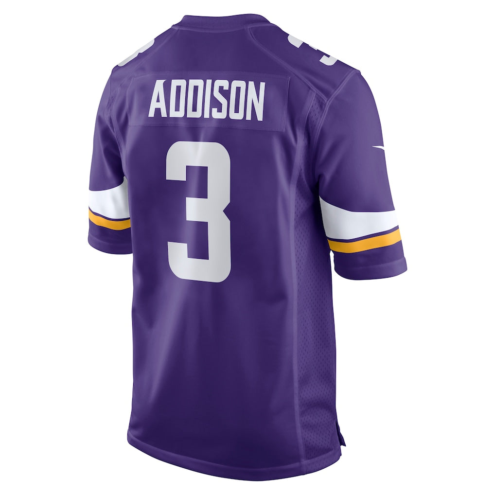 M.Vikings #3 Jordan Addison Purple Game Jersey