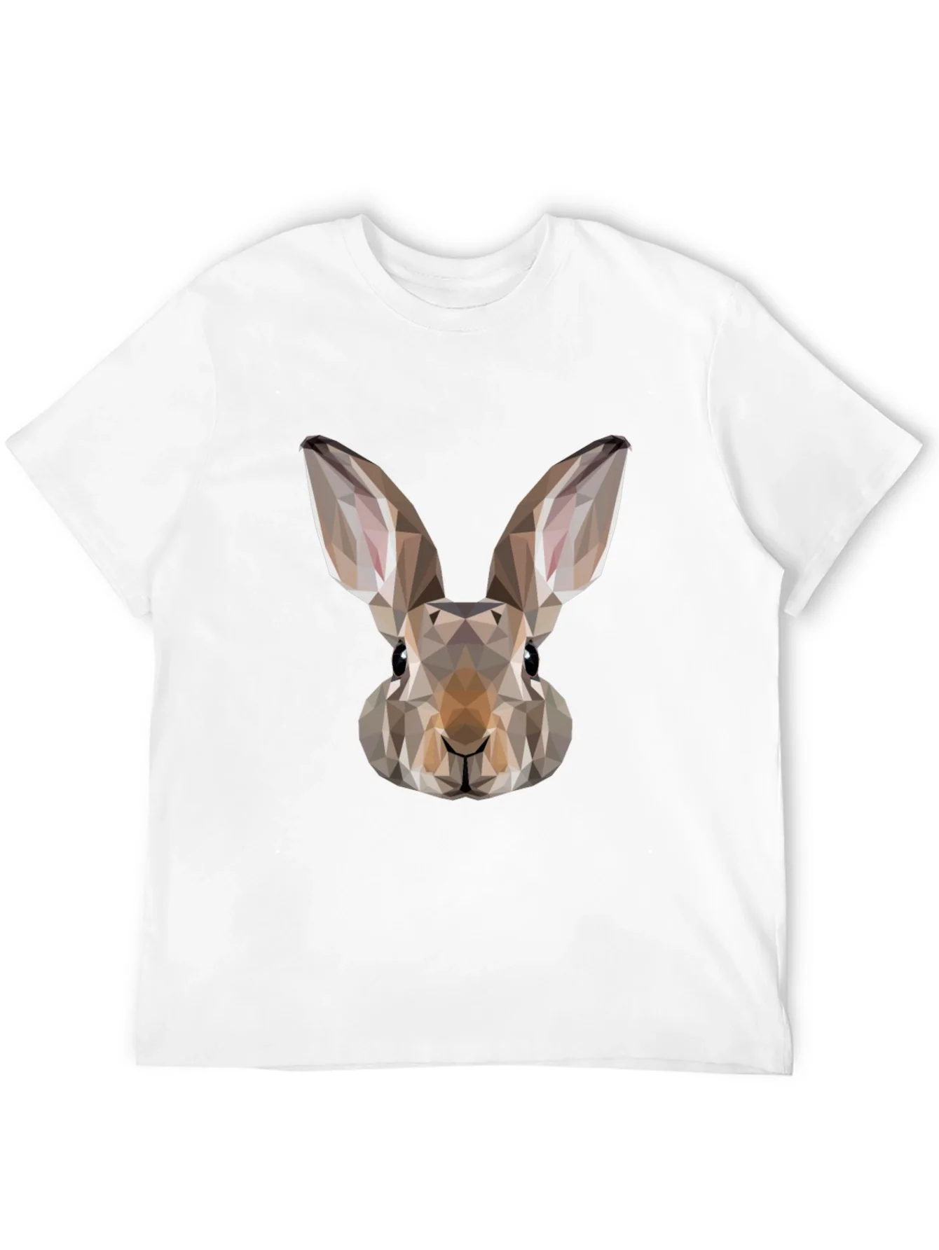 Geometric Rabbit Graphic Tee - Mens Black T-Shirt