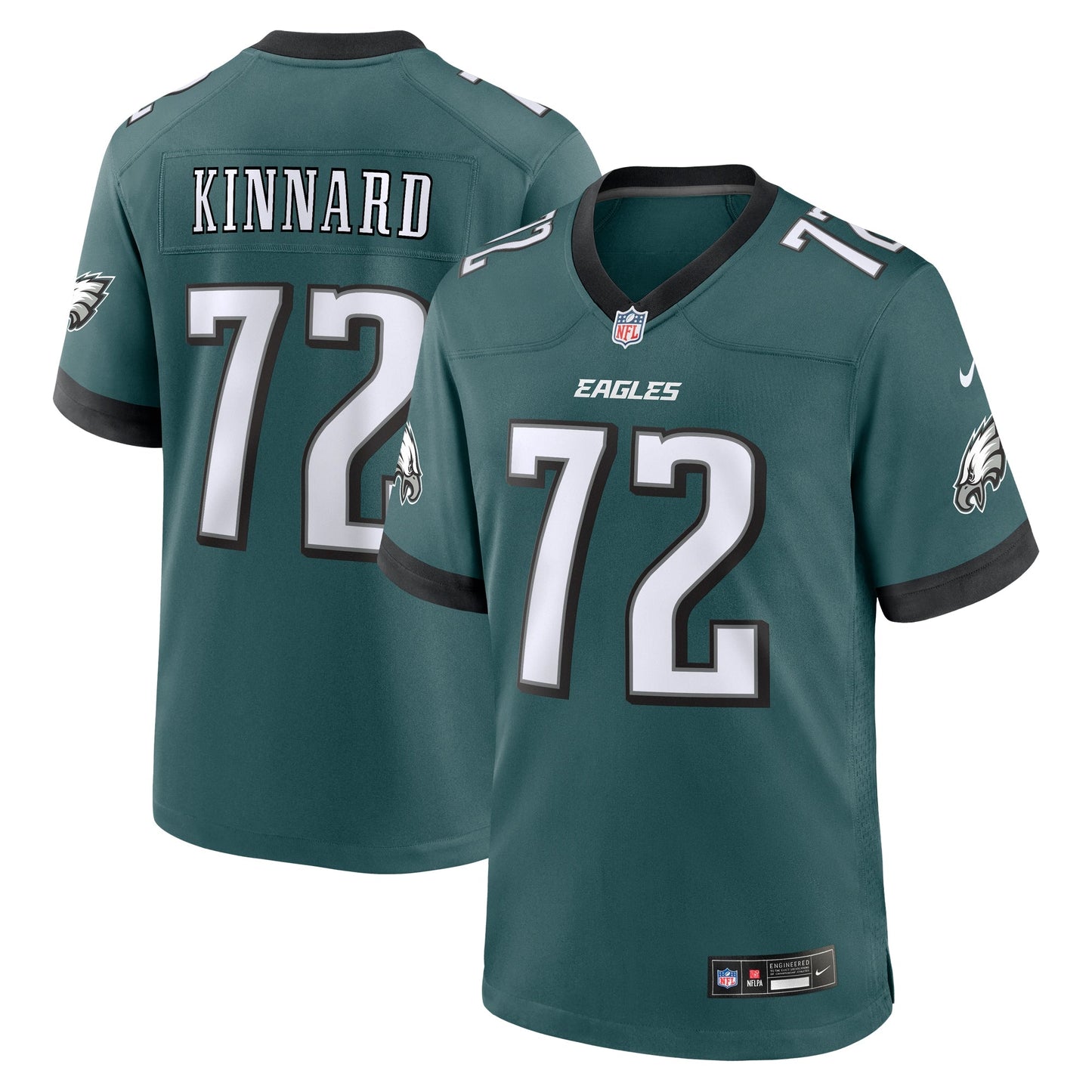 Darian Kinnard Philadelphia Eagles  Team Game Jersey - Midnight Green