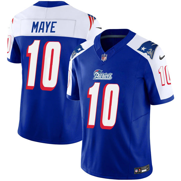 Drake Maye New England Patriots 1996 Throwback Stitched Jersey  Alternate Royal