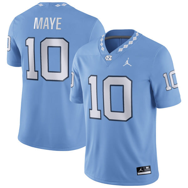 Drake Maye UNC College Football Game Jersey  Carolina Blue