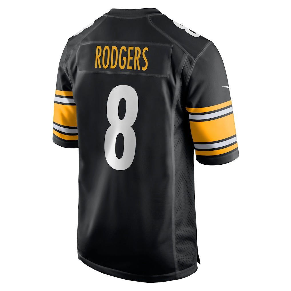 P.Steelers #8 Aaron Rodgers Black Game Jersey