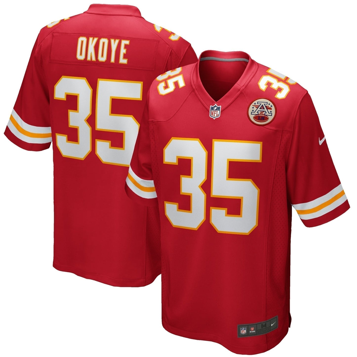 Christian Okoye Kansas City Chiefs  Game Retired   Jersey - Red