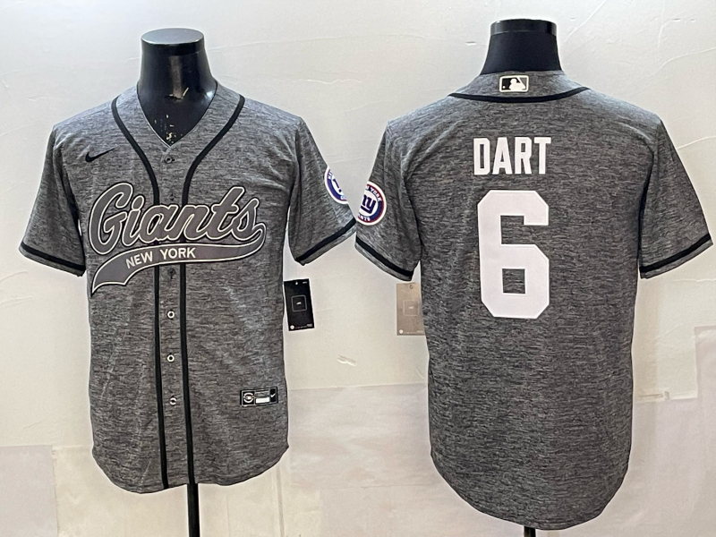 Men's New York Giants Jaxson Dart Grey Game Jersey