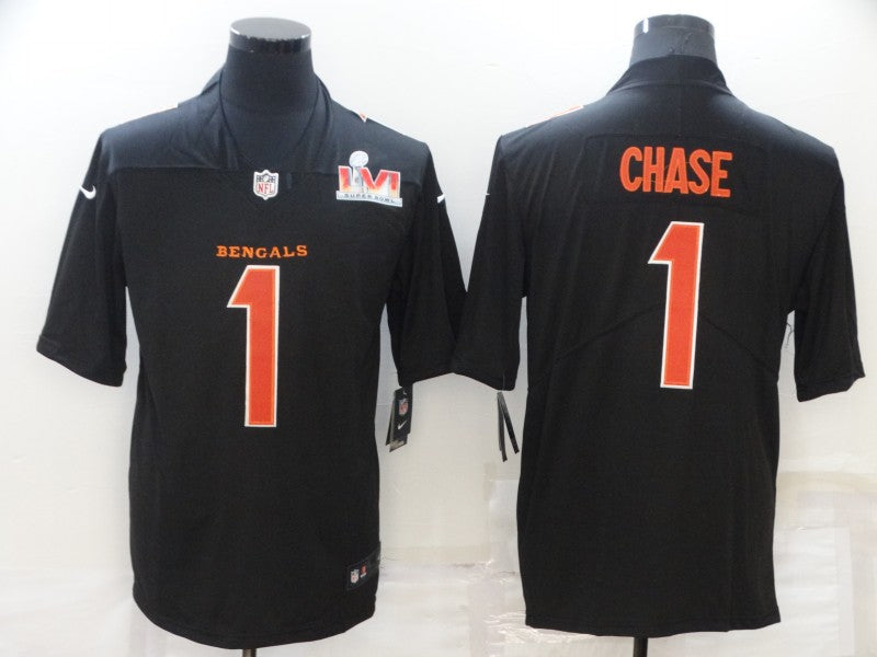 Men's Cincinnati Bengals Ja'Marr Chase Black Player Game Jersey