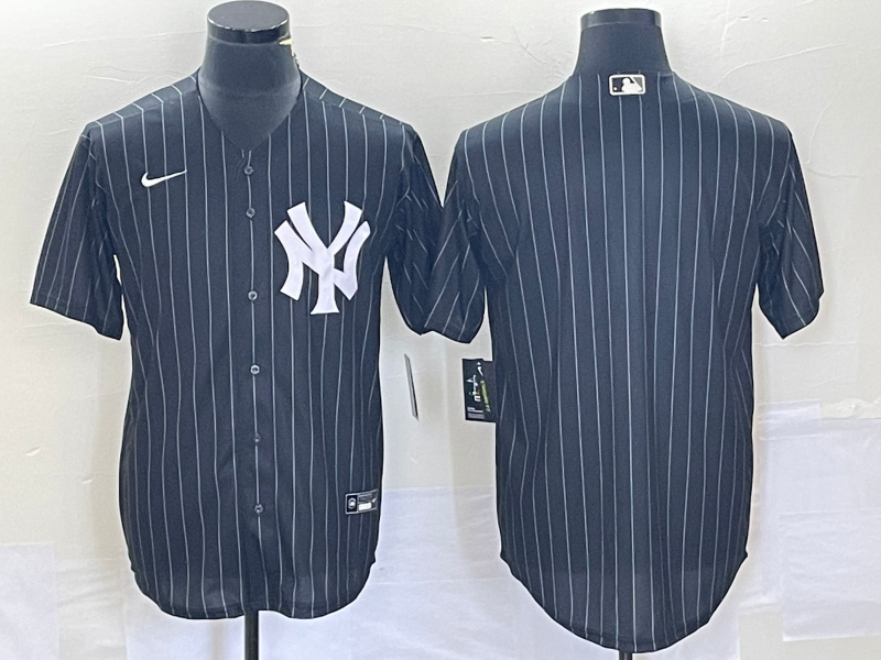 Men's New York Yankees Black Alternate Blank Jersey1