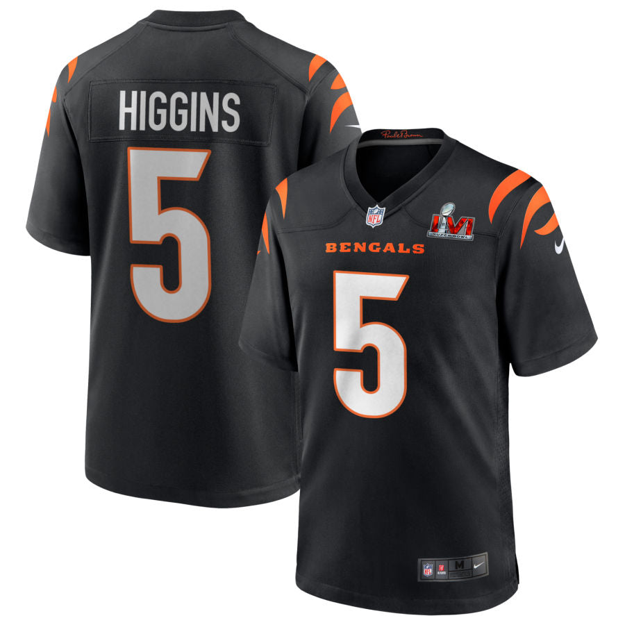 Tee Higgins Cincinnati Bengals  Super Bowl LVI Game Jersey - Black