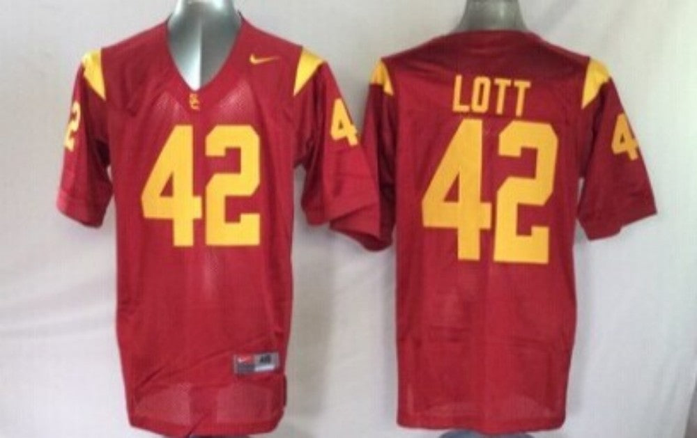 Men's USC Trojans Ronnie Lott Cardinal Player Game Jersey
