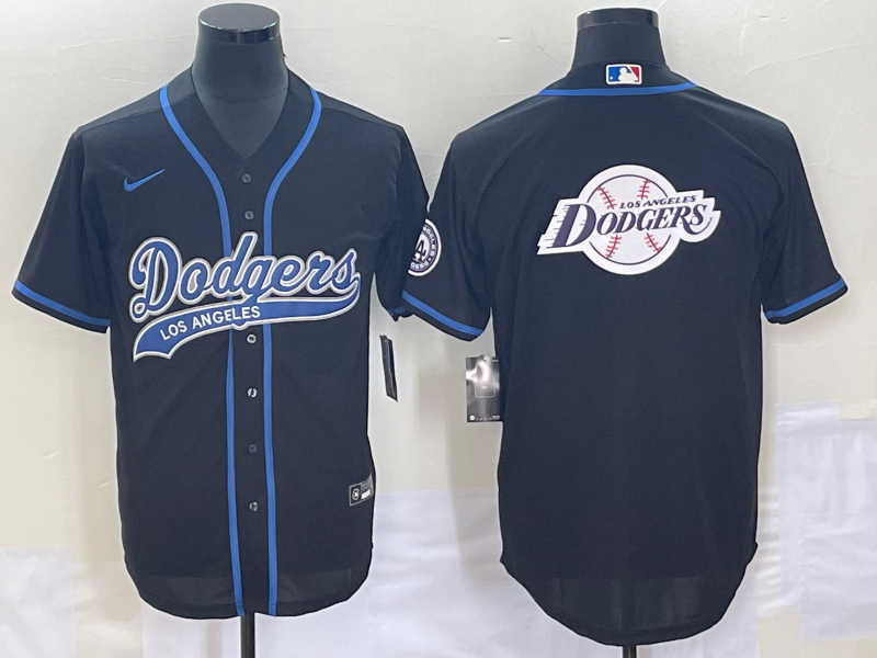 Men's Los Angeles Dodgers Black Player Jersey1 Joint Edition
