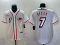 Men's Cincinnati Reds Spencer Steer White 2025  Speedway Classic Home Replica Jersey