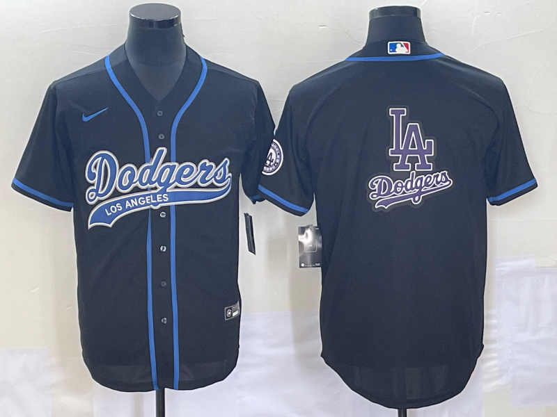 Men's Los Angeles Dodgers Black Team Jersey1 Joint Edition
